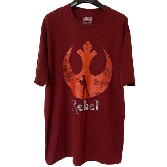 Star Wars Men’s Dark Red Luke Skywalker Jedi Rebel Shirt Sz XL - Picture 1 of 7